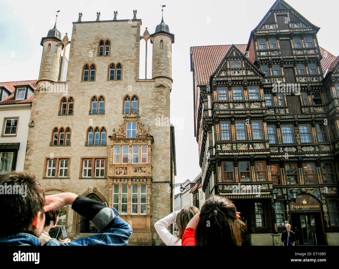 Tourists in Hildesheim Stock Photo
