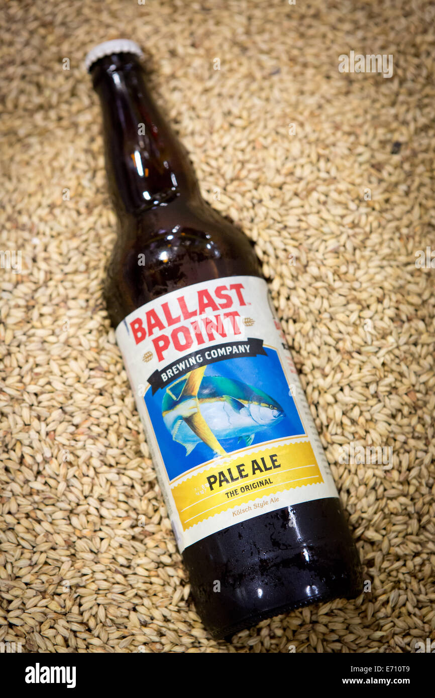 Bottle with Pale Ale, Koelsch Style Ale in tasting room of the Ballast