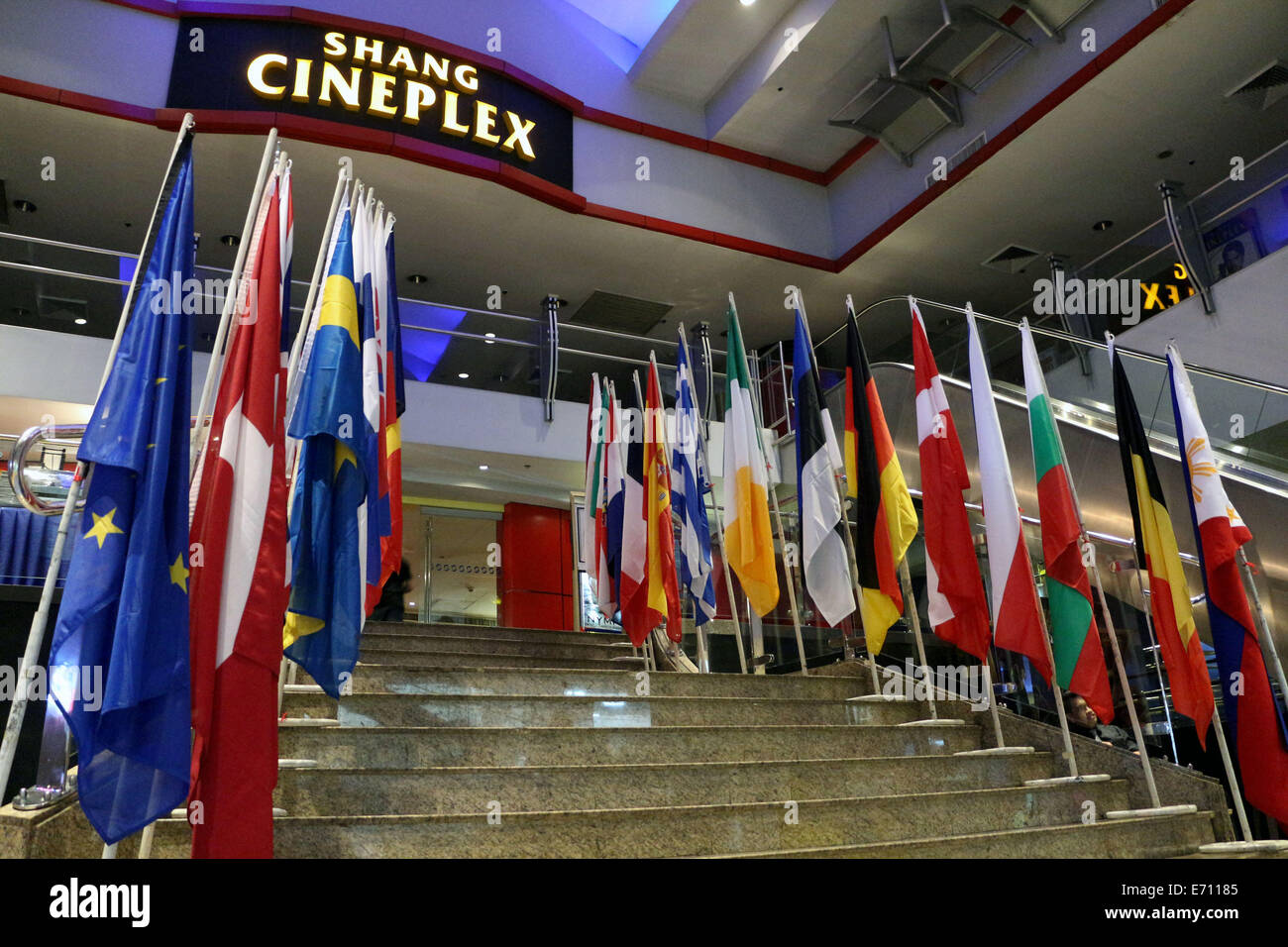 Manila, Philippines. 2nd Sep, 2014. The entrance of the venue at Cine Europa 17 held in Shangrilla Plaza Mall in the City of Mandaluyong. The Cinema Europa 17 was organized by the European Union to the Philippines and will celebrate the Family despite the challenges of today's busy and globalized world. According to organizer they also featured 3 Filipino independent movies such as, 'Magnifico', 'Norte Hanganan ng Kasaysayan' and 'Ang Pagdadalaga ni Maximo Oliveros' Credit:  Gregorio B. Dantes Jr./Pacific Press/Alamy Live News Stock Photo