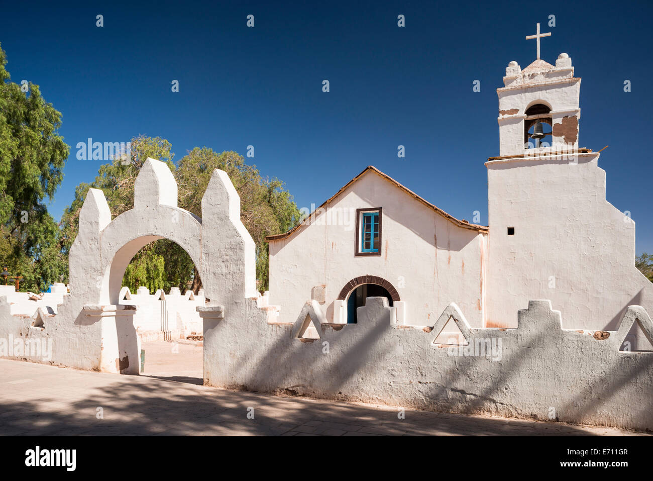 Iglesia de San Pedro (San Pedro de Atacama), Atacama Desert, El Norte Grande, Chile Stock Photo