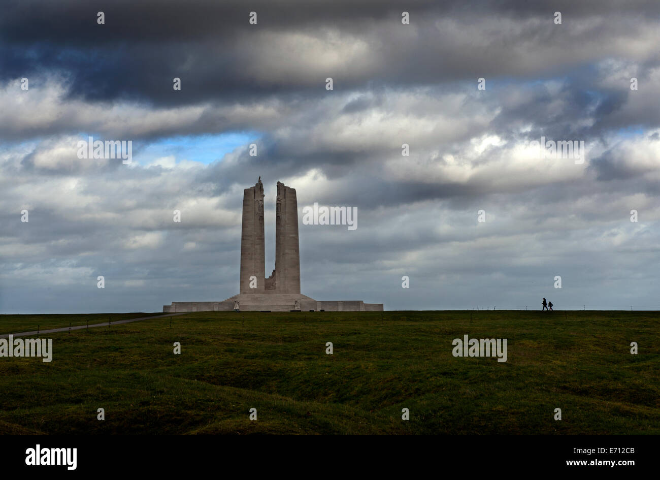 Vimy Ridge WW1 Canadian National Memorial and Battlefield, Vimy, France. February 2014 The memorial took monument designer Walte Stock Photo