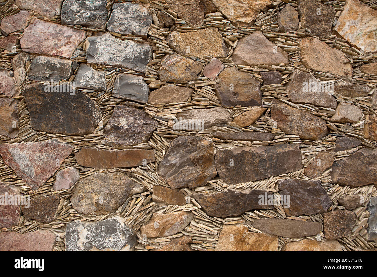 turn of the century Spanish wall construction method in Real de Catorce Stock Photo