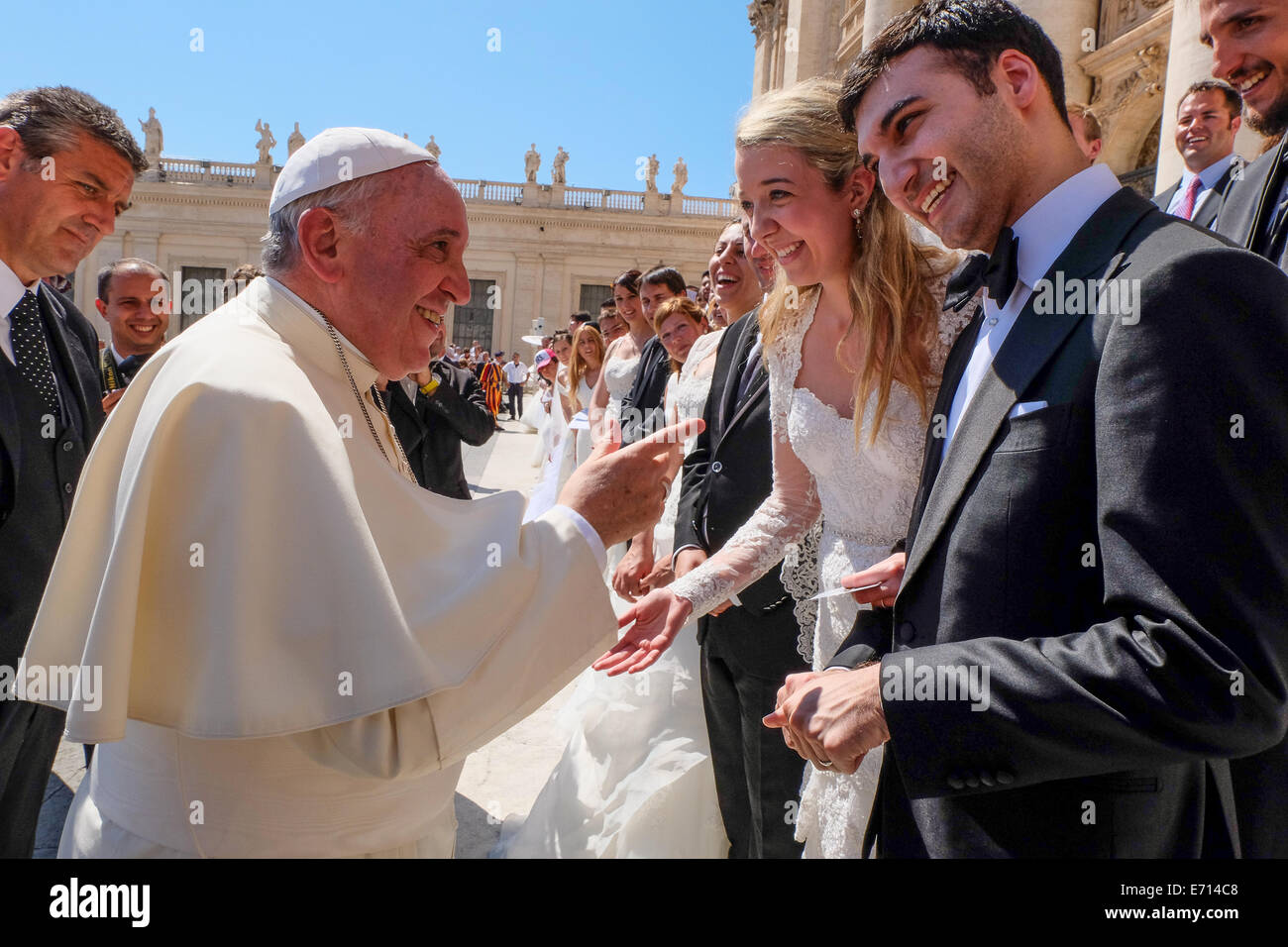 St. Peter's Square, Vatican. 3rd Sep, 2014. Pope Francis uses some ...