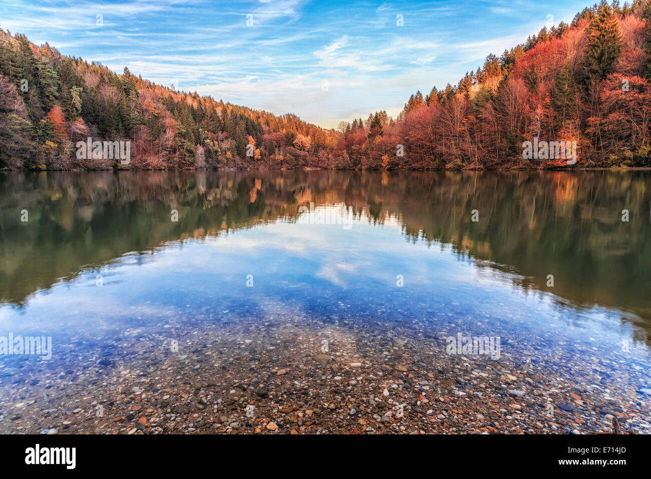 Austria, Carinthia, river Drau near Edling power plant Stock Photo