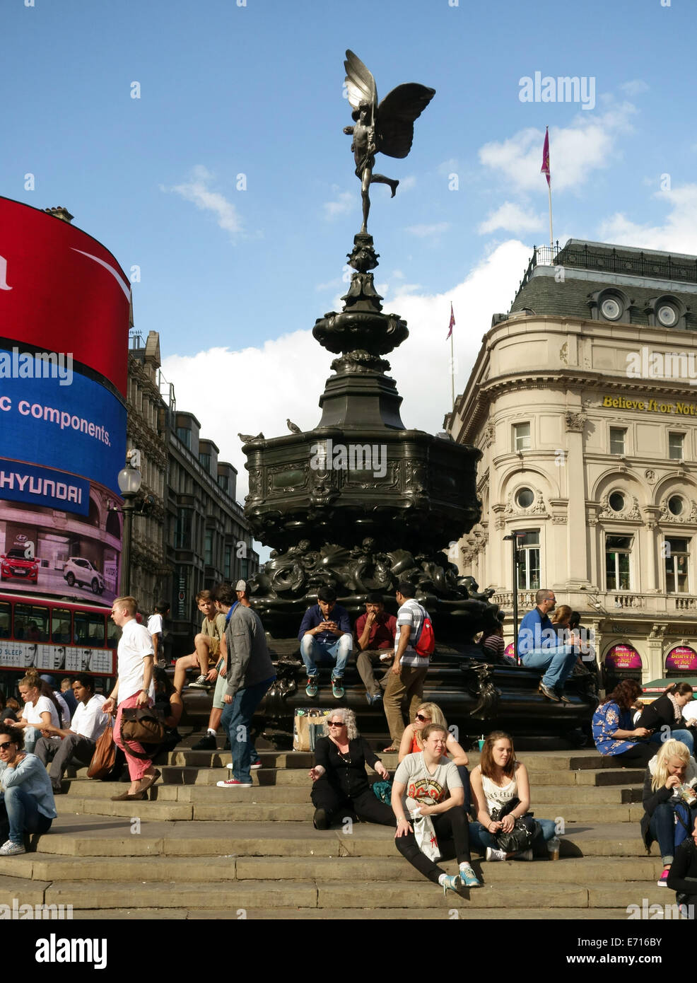 Tourists in Piccadilly Circus, London Stock Photo