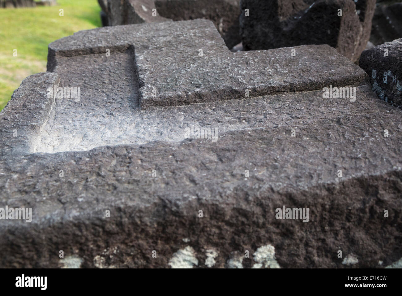 Yogyakarta, Java, Indonesia. Prambanan Stones, showing how grooves were