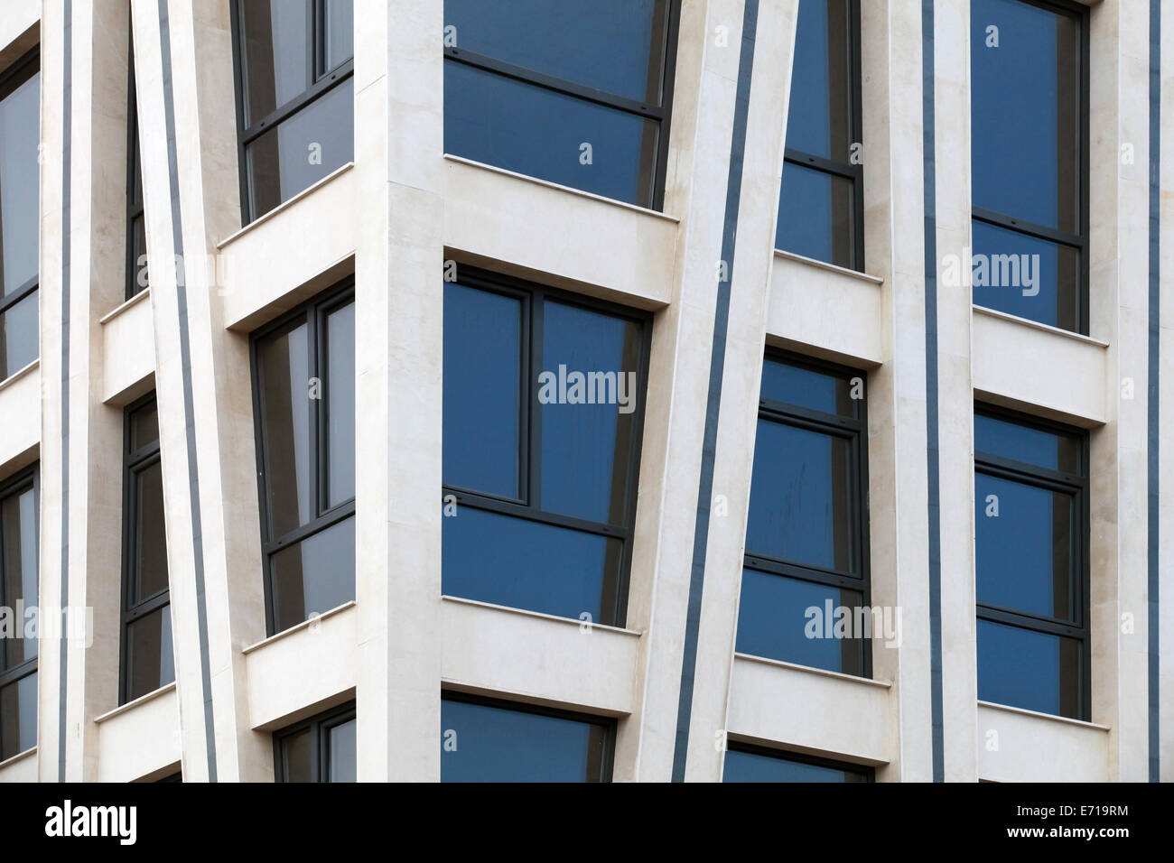 Modern architecture abstract fragment with white walls and windows Stock Photo