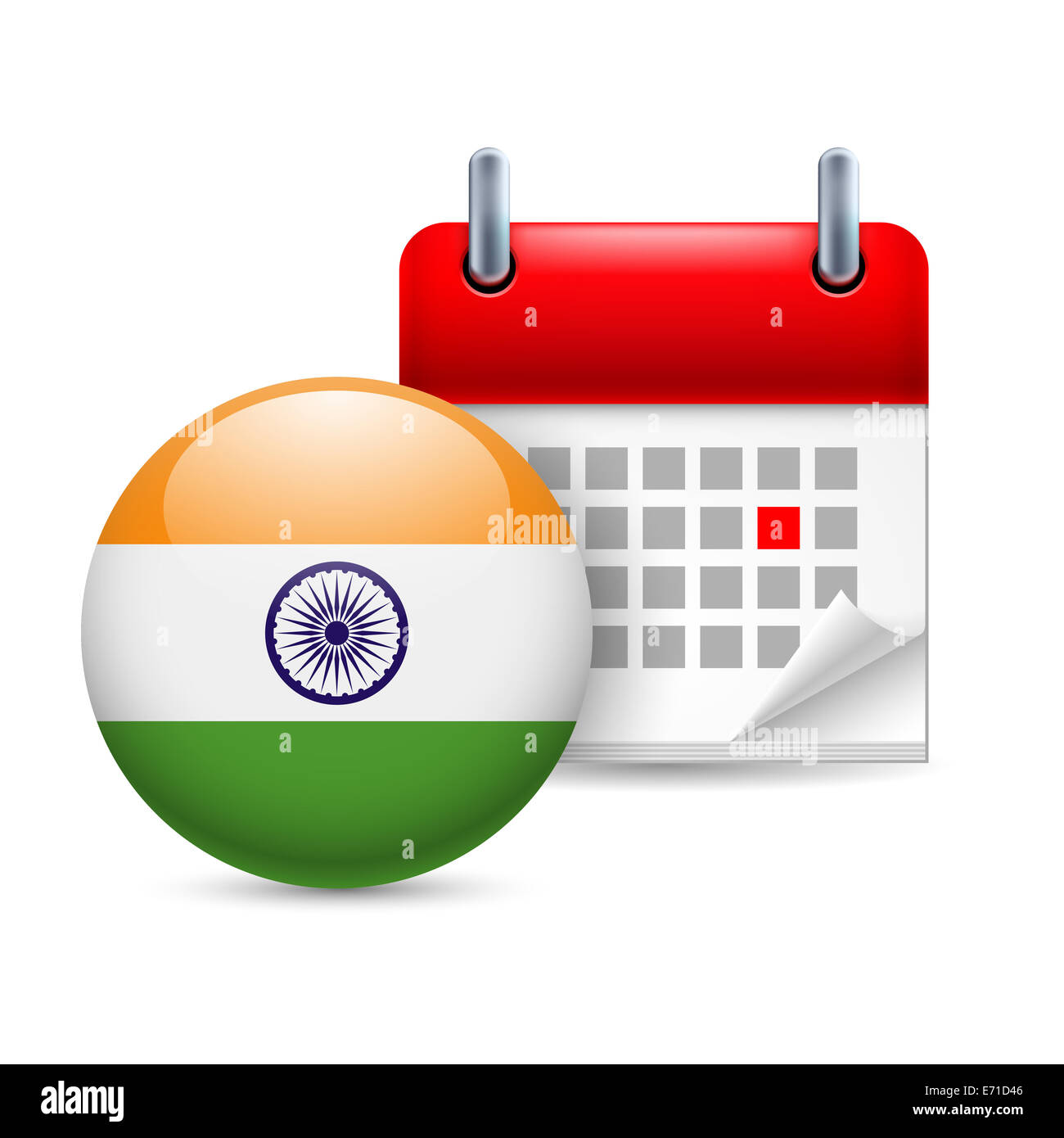 Calendar round indian flag icon hires stock photography and images Alamy