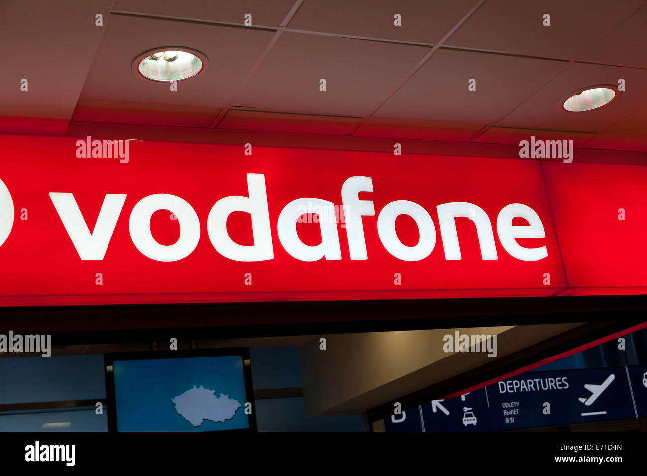 Vodafone logo ad Stock Photo