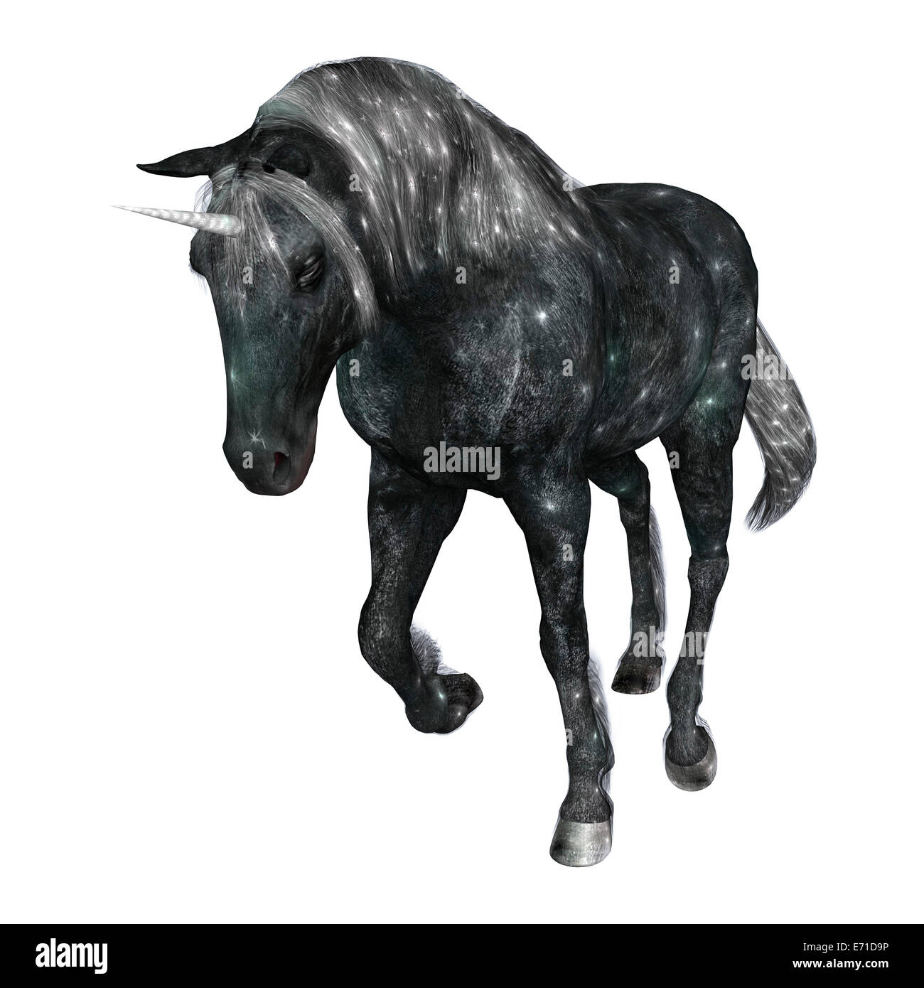 3D digital render of a beautiful sparkling fantasy unicorn isolated on ...