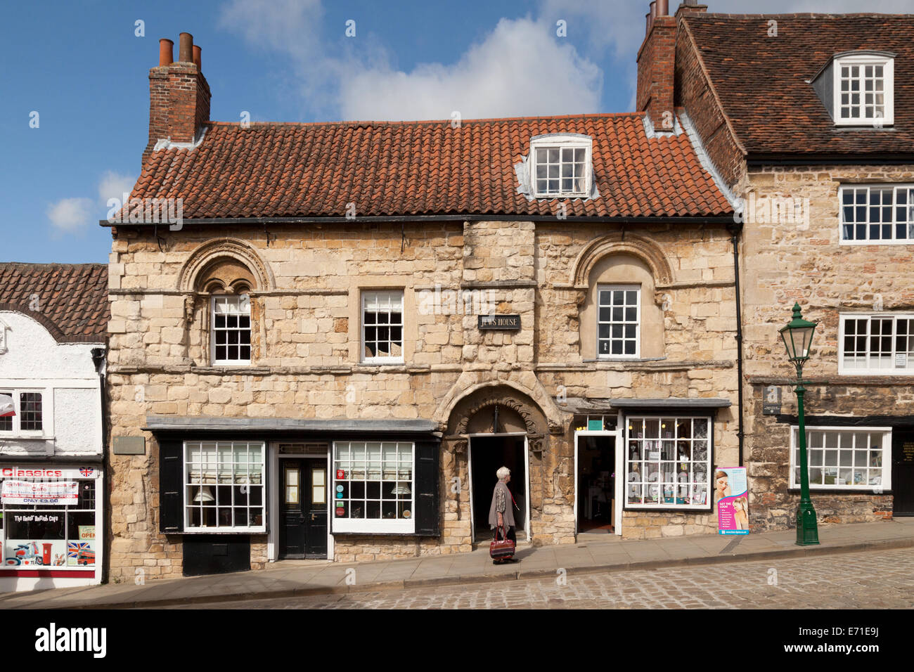 The Jews House, a medieval 12th century building;  on Steep Hill, Lincoln Lincolnshire UK Stock Photo