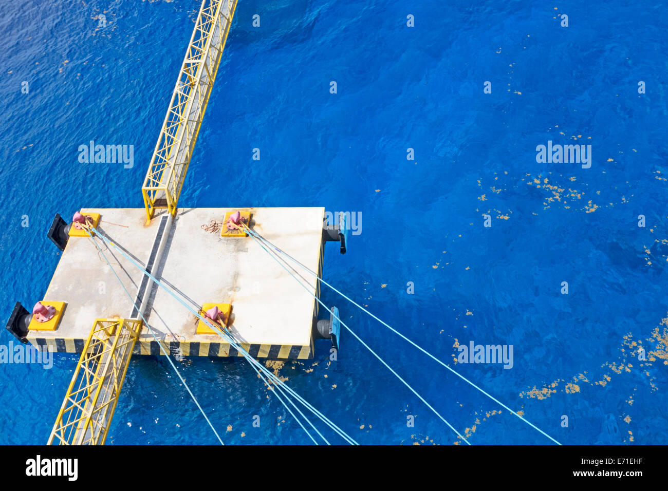 Harbor docking platform and mooring ropes Stock Photo Alamy