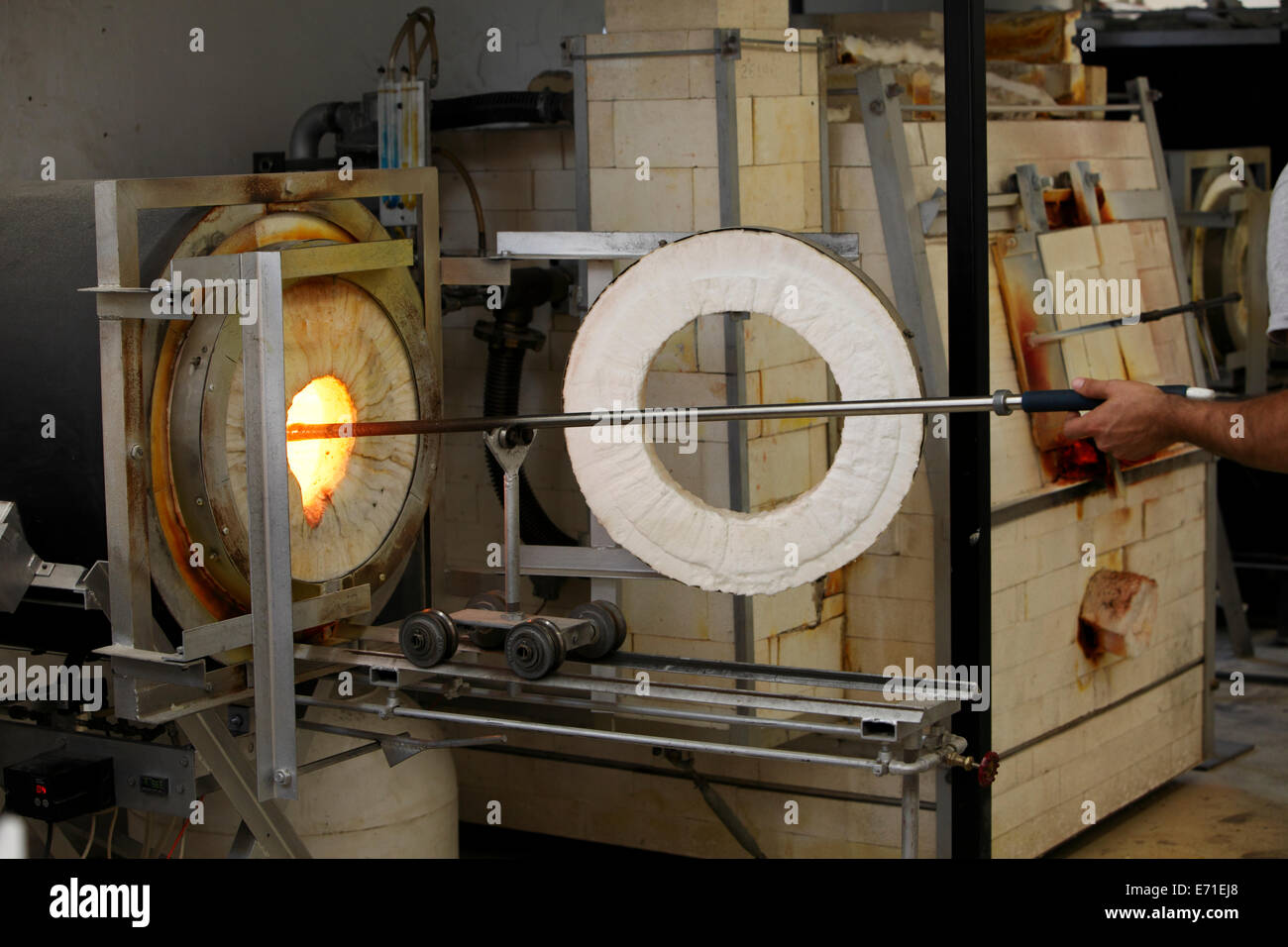 heating glass in a furnace Stock Photo Alamy