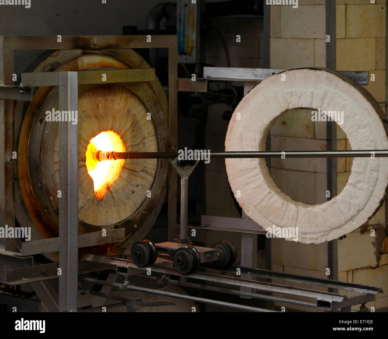 heating glass in a furnace Stock Photo Alamy