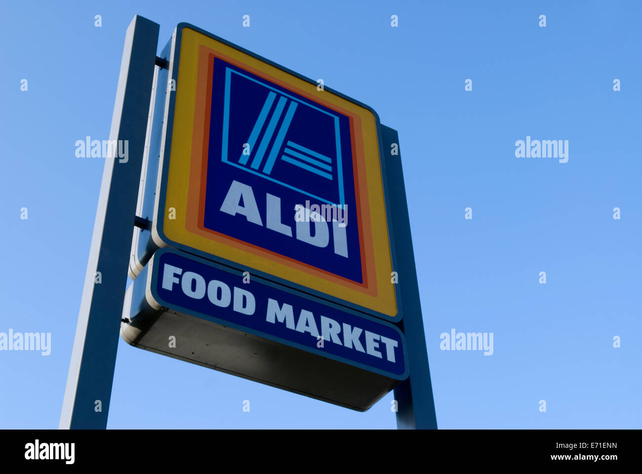 Aldi Food Market sign USA Stock Photo