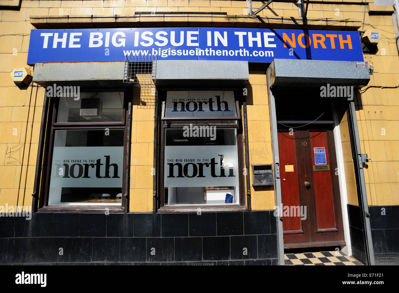 The Big Issue in the North Office in Swan Street, Manchester Stock Photo