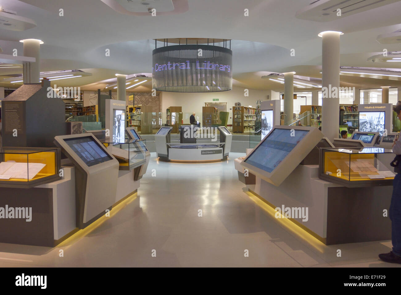 Inside the refurbished Manchester Central Library in St Peter's Square. Stock Photo