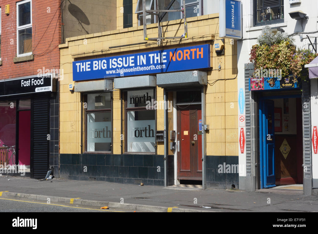 The Big Issue in the North Office in Swan Street, Manchester Stock Photo