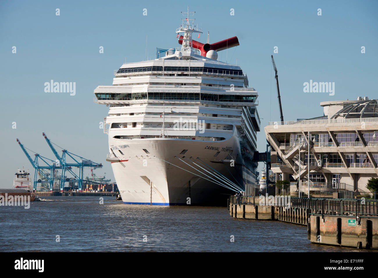 USA, Alabama, Mobile. Mobile River, ill-fated Carnival Triumph cruise ...