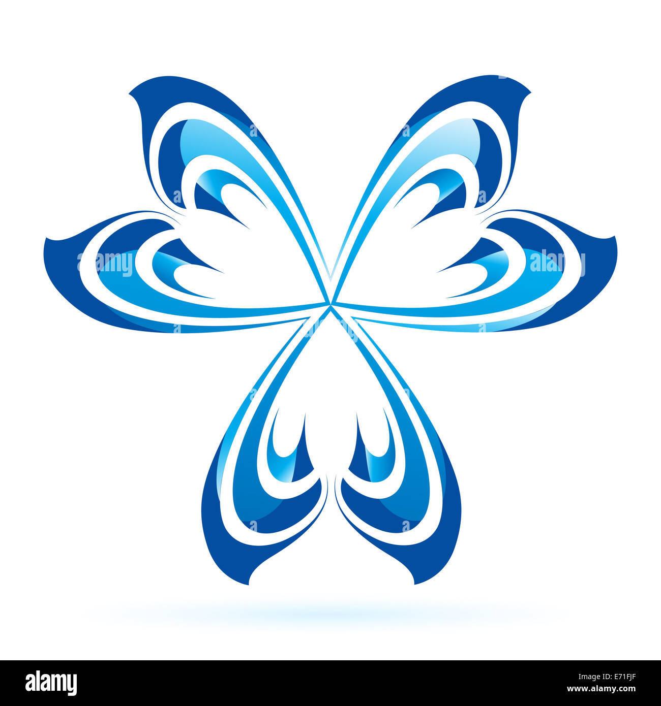 Graphic abstract branched blue element on the white background Stock ...