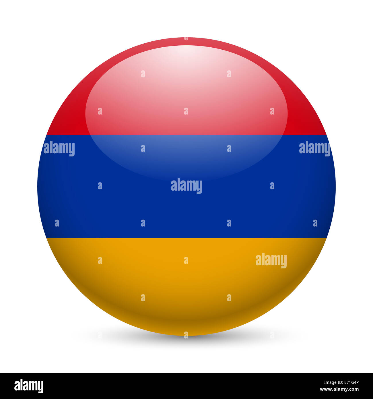 Flag of Armenia as round glossy icon. Button with Armenian flag Stock ...