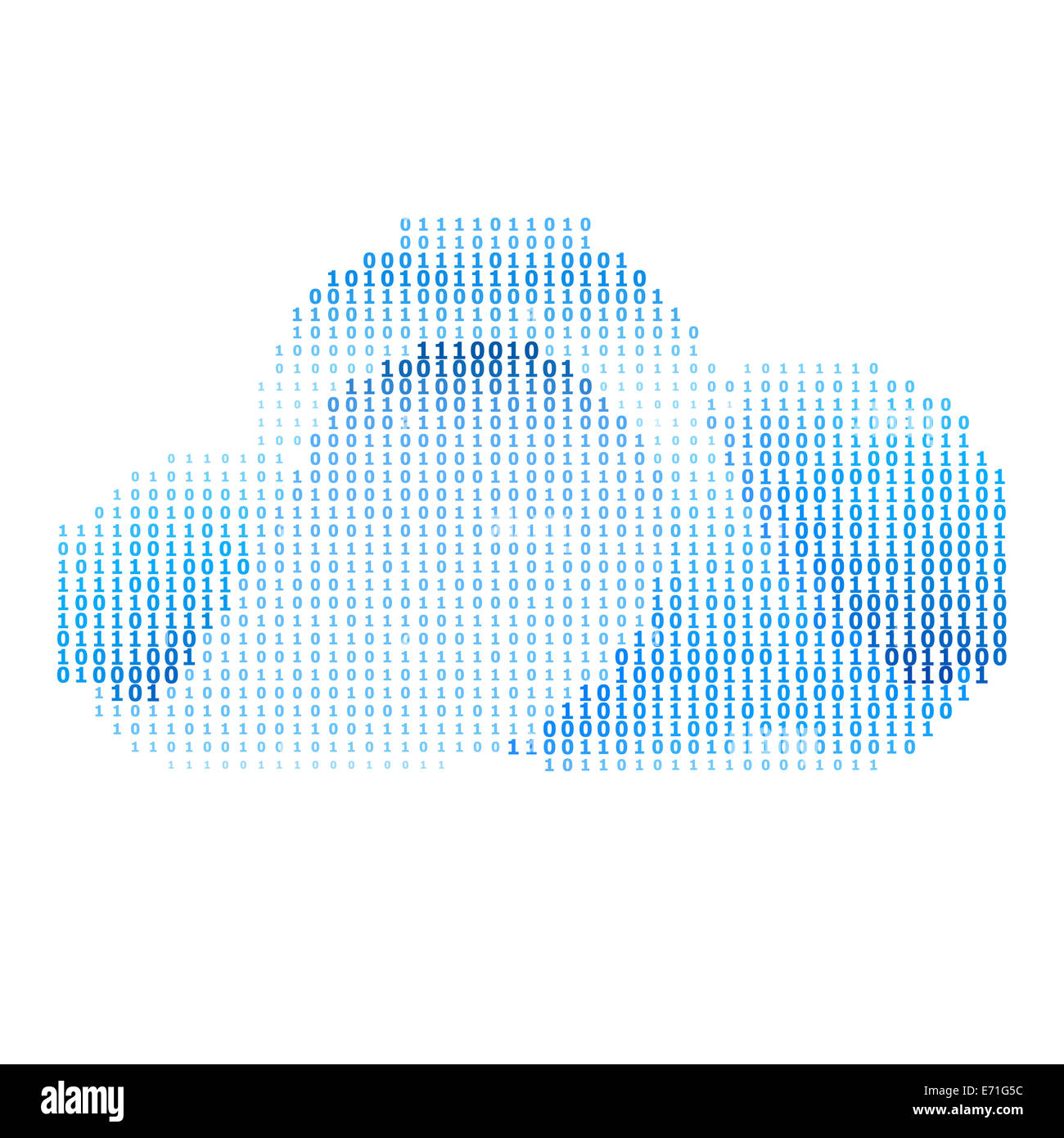 Abstract blue cloud made of binary code. Cloud computing Stock Photo ...