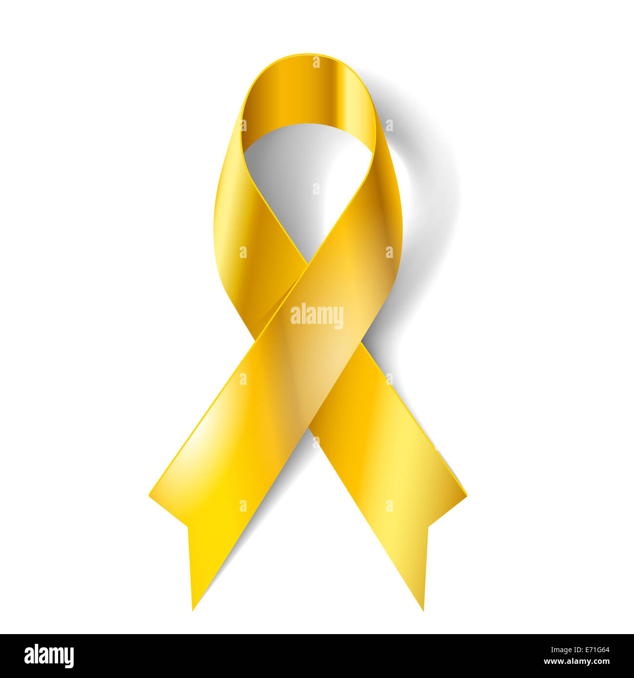 Gold ribbon as symbol of childhood cancer awareness Stock Photo