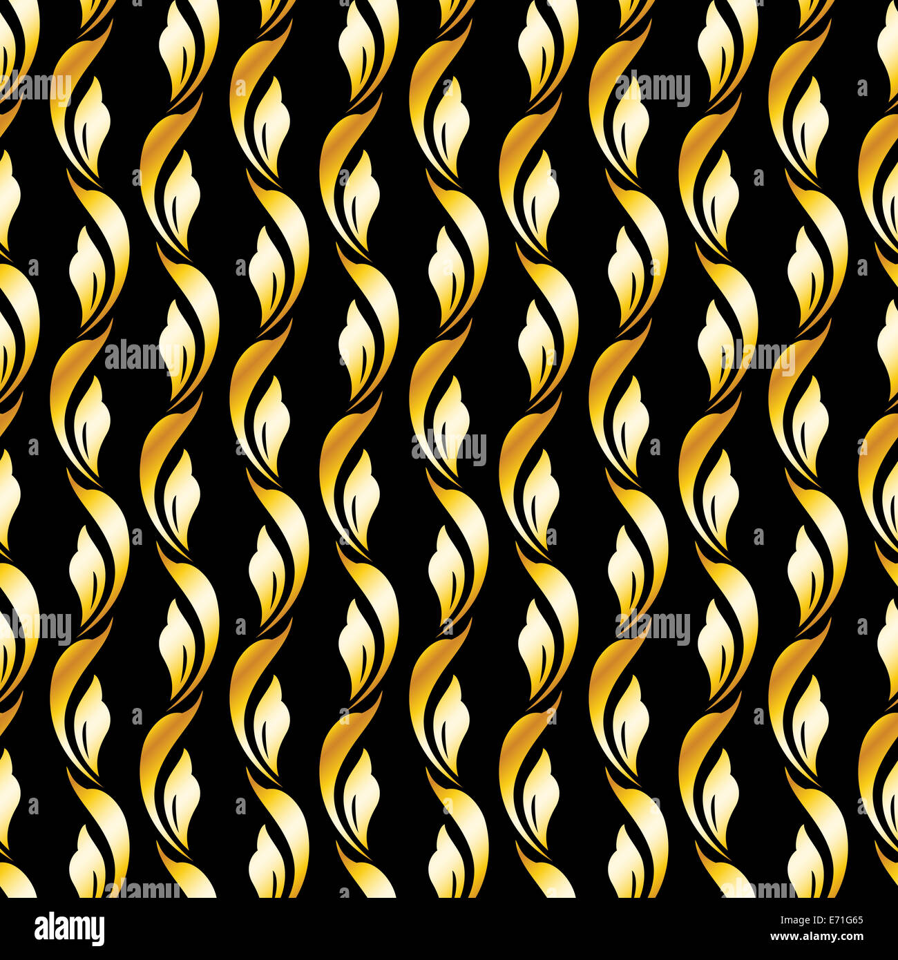 Black and gold abstract floral pattern in classic style Stock Photo - Alamy