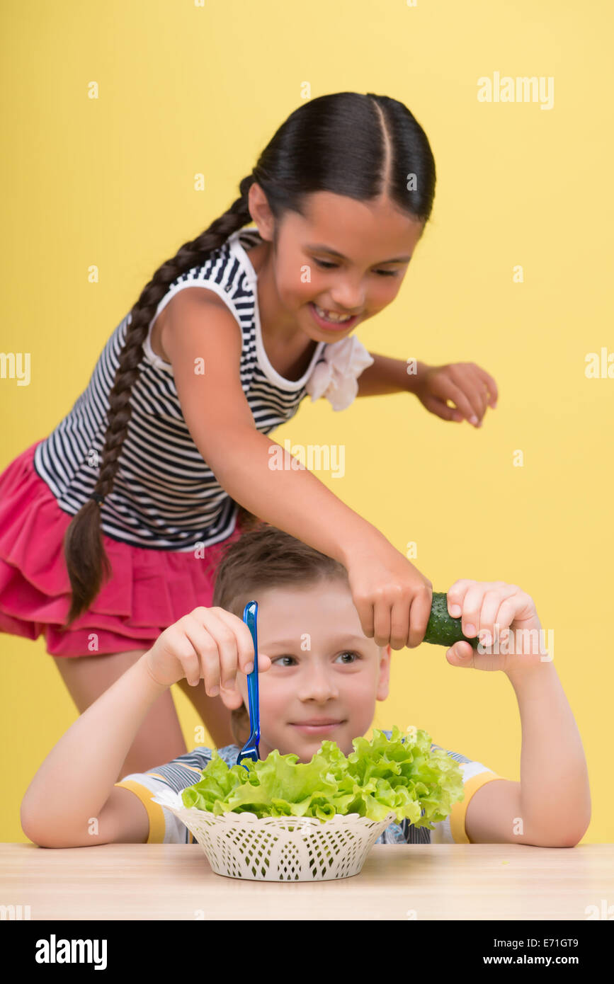 Boy and girl Stock Photo Alamy