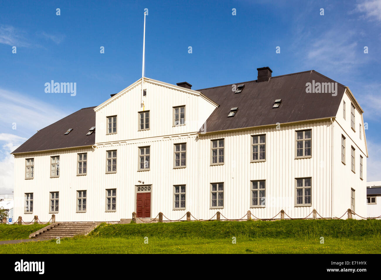 Menntaskolinn I Reykjavik School, Laekjargata, Reykjavik, Iceland Stock