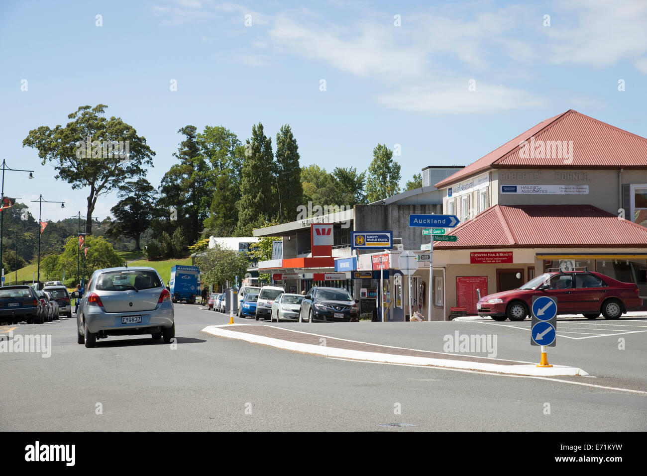 Warkworth North Island New Zealand Roberts Corner shops Stock Photo Alamy