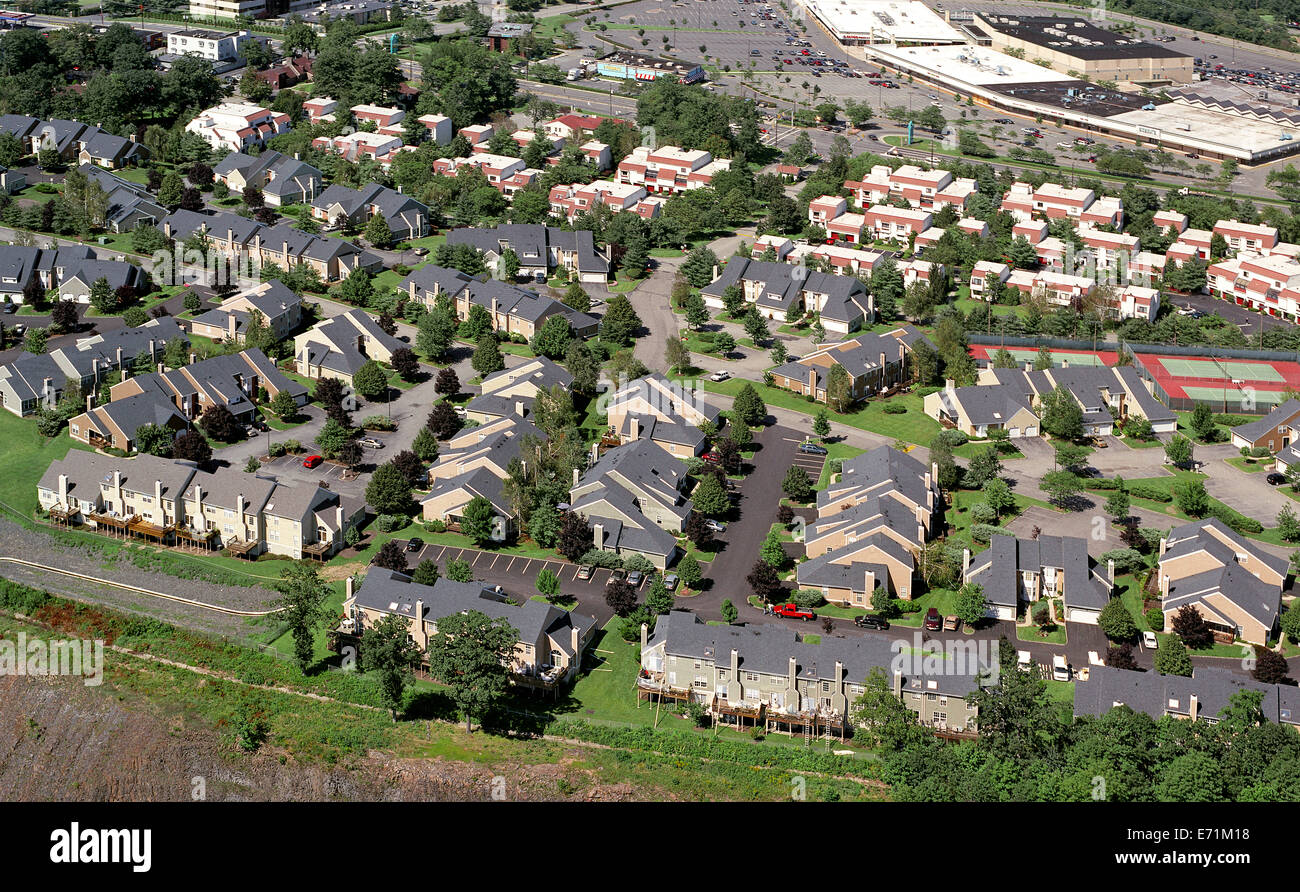 Suburban Housing Aerial, New Jersey Stock Photo