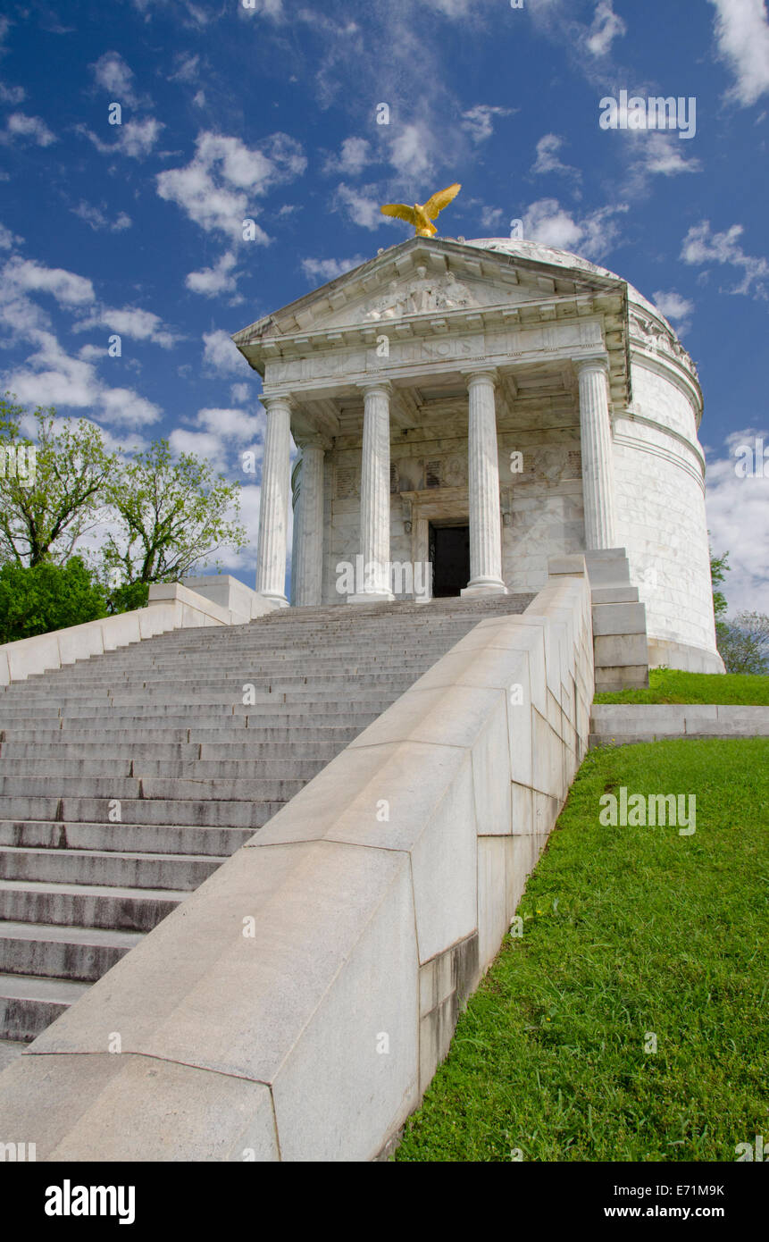 USA, Mississippi, Vicksburg. Vicksburg National Military Park, Illinois Memorial. Stock Photo