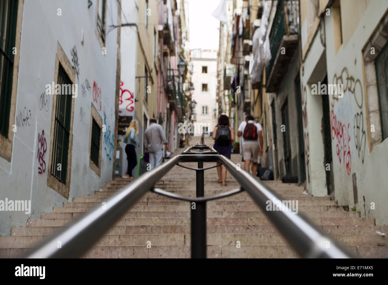 Steps of Bairro Alto, Lisbon, Portugal Stock Photo
