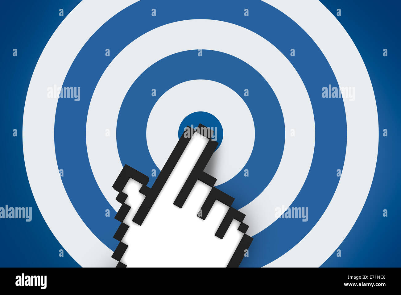Business concept, computer mouse hand cursor pointing target Stock