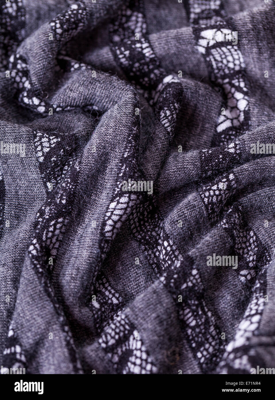 Closeup Vintage Gray Flax Linen. Good For Cold Weather Attire Stock