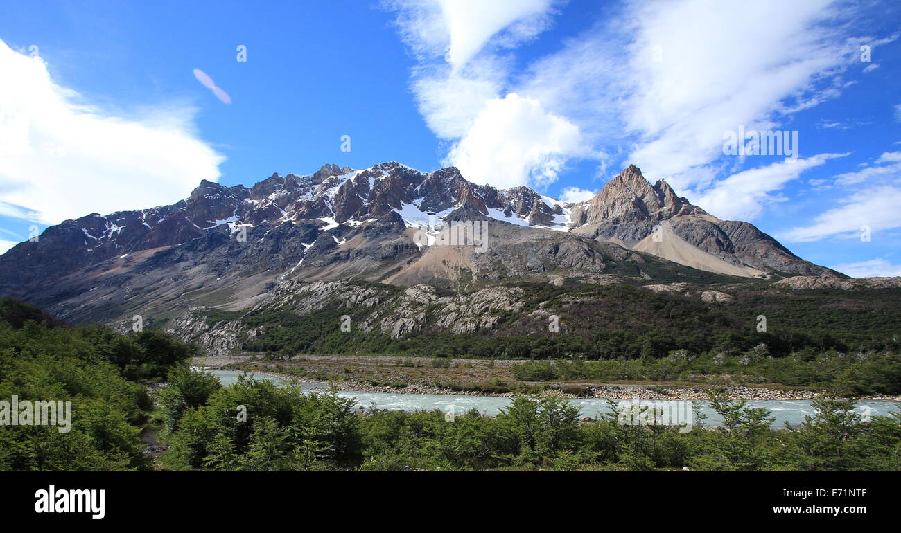 Cerro 30 Aniversario - a mountain peak in Los Glaciares National Park near El Chalten, Argentina. Stock Photo