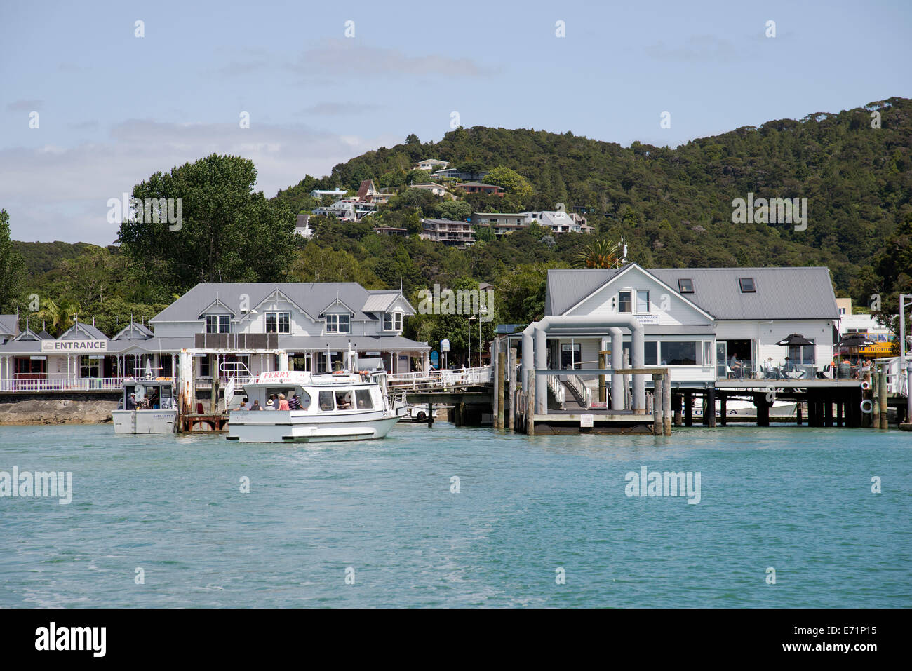 Maritime building and wharf at Paihia in the Bay of Islands New Zealand