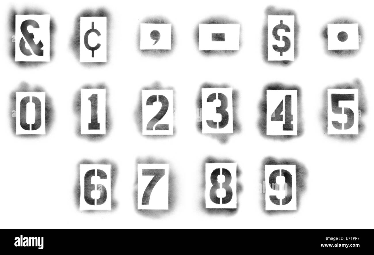 Stencils in spray paint Stock Photo - Alamy