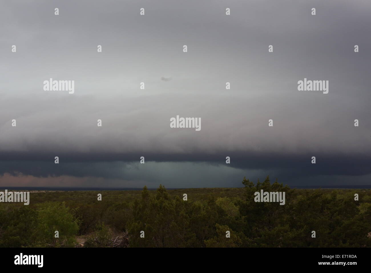 A storm cloud near San Angelo, Texas. Stock Photo