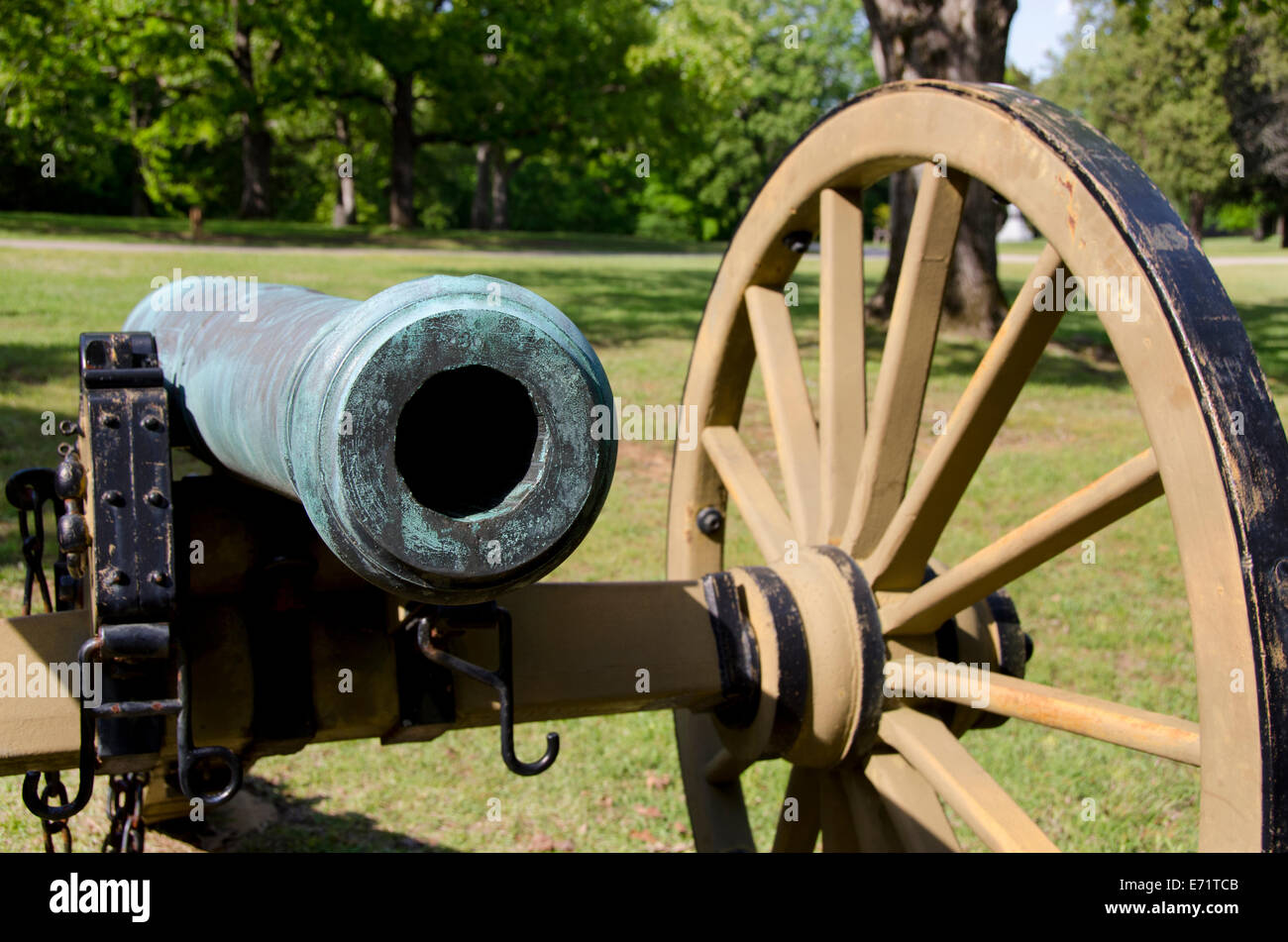 USA, Tennessee, Shiloh National Military Park. Civil War cannon. Stock Photo