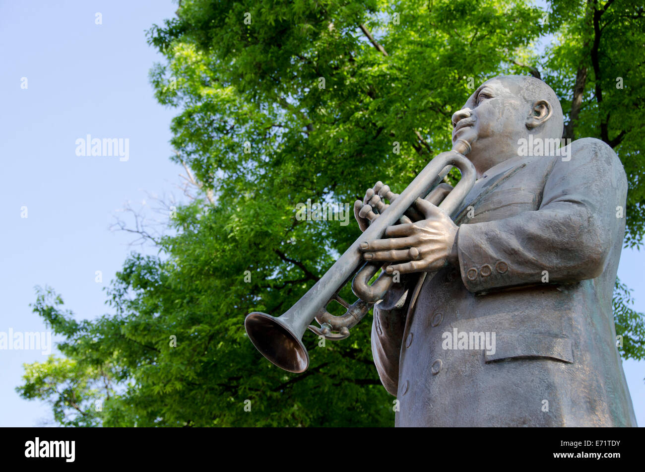 USA, Tennessee, Memphis, Beale Street. Statue of W.C. Handy Composer, Music Publisher and 'Father of the Blues'. Stock Photo