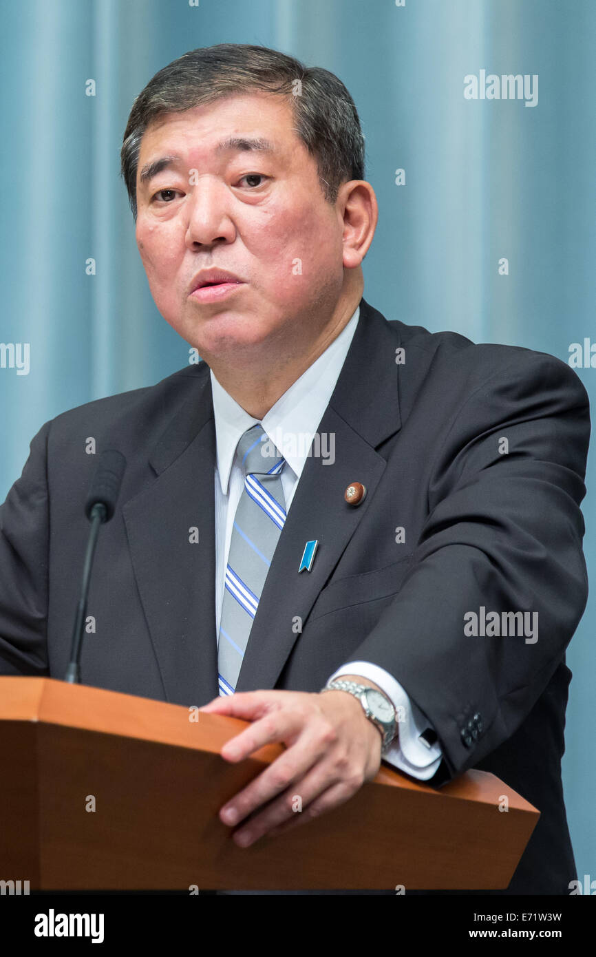 Tokyo, Japan. 3rd Sep, 2014. Shigeru Ishiba, newly appointed state