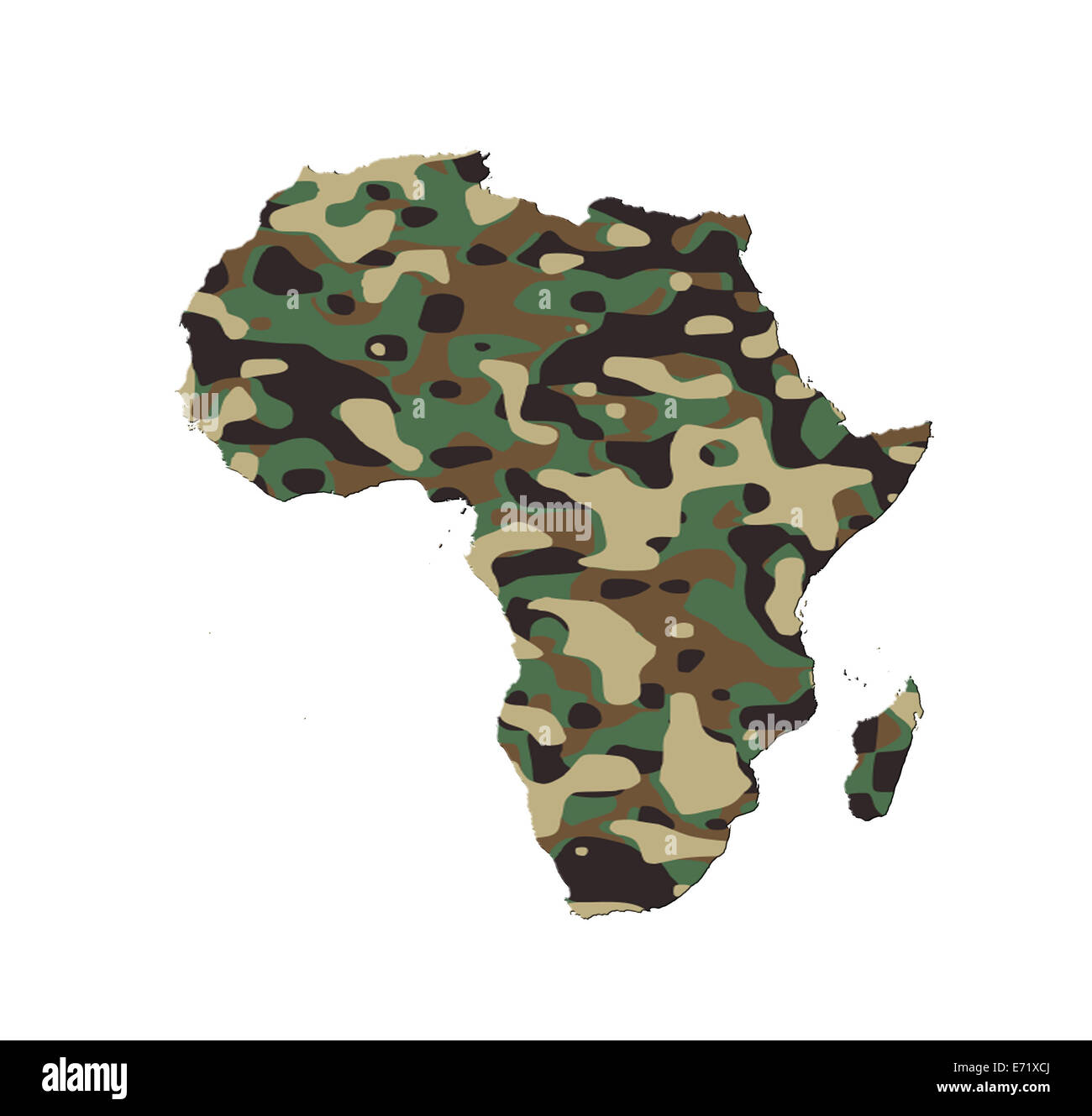 Africa - Map, filled with an army camo pattern Stock Photo