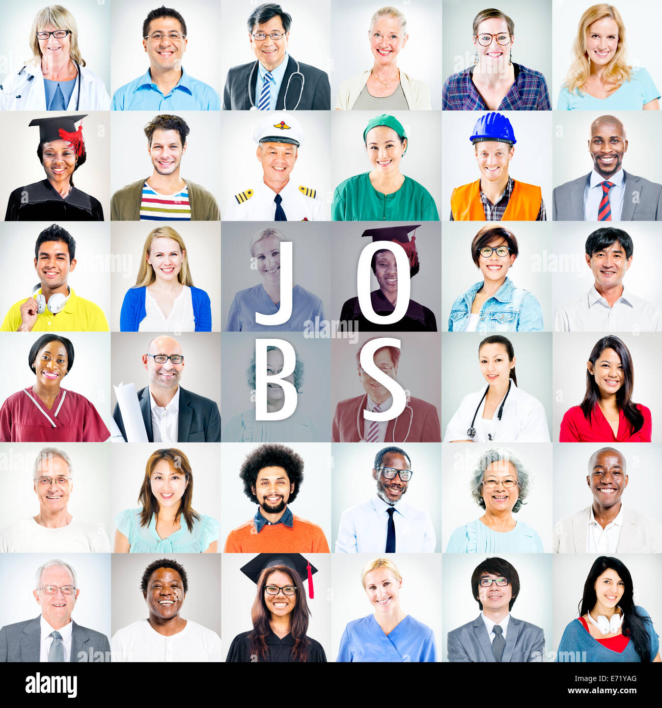 Portrait of Multiethnic Mixed Occupations People Stock Photo - Alamy