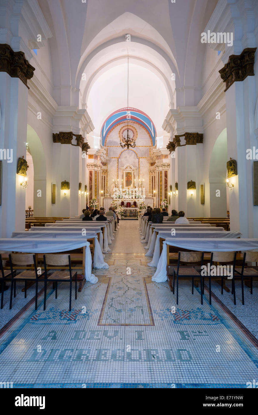 Baroque pilgrimage church Santuario della Madonna della Scala, built in 1731, cave settlement of Massafra, Murge Tarantine Stock Photo