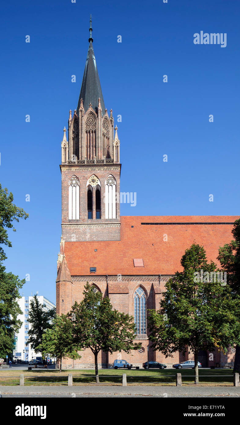 Main parish church of St. Mary, North German Brick Gothic, Neubrandenburg, Mecklenburg-Western Pomerania, Germany Stock Photo