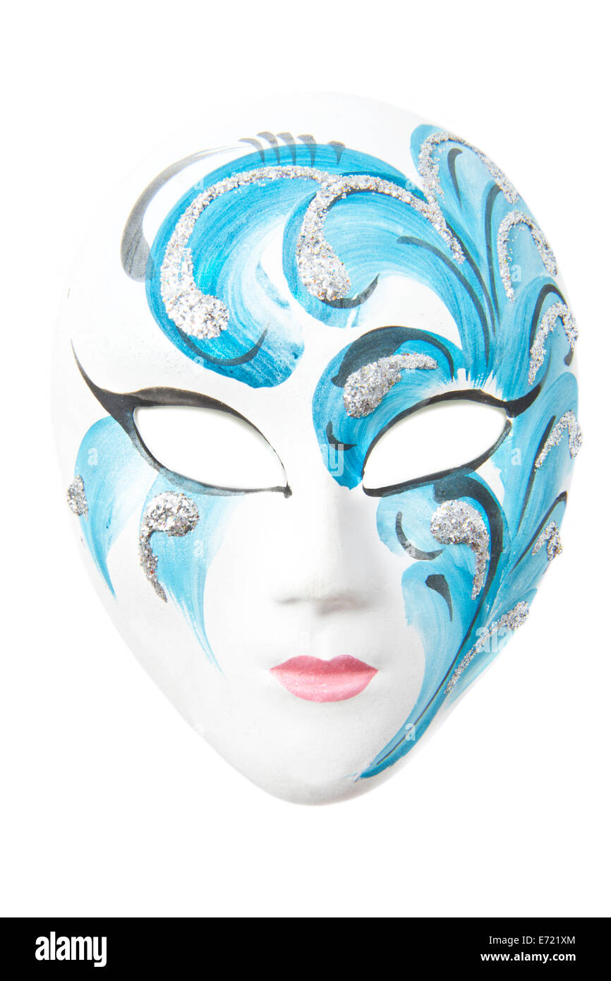 Creative painted female mask isolated over white Stock Photo - Alamy