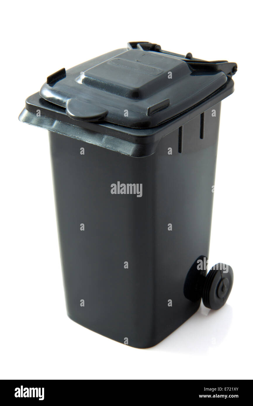 Grey garbage container on a white background Stock Photo
