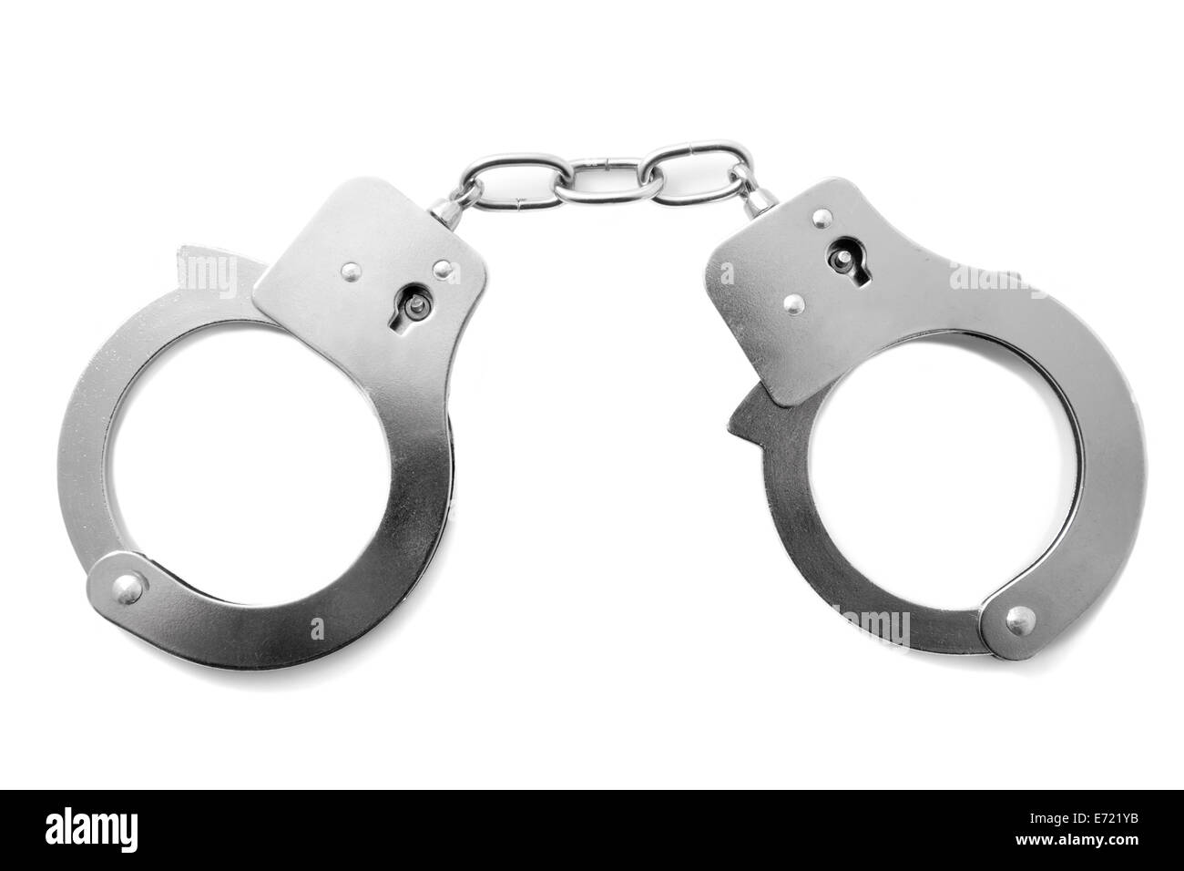 Bad Cat Handcuffs On White Background Stock Photo 768000922